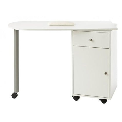 April Swivel Manicure Table with 4 Draws White