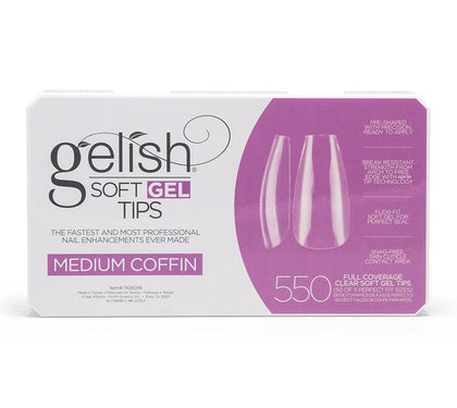 Gelish Soft Gel Tips - Medium Coffin  – Box of 550