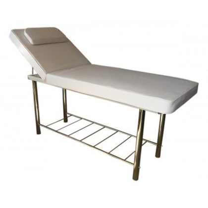 Clinton Massage Wax Bed with Rack Chrome Legs White 120 kg