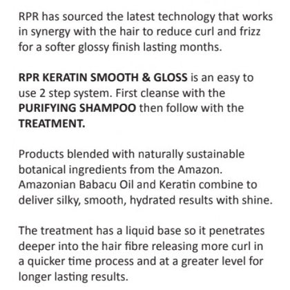 RPR Keratin Smooth and Gloss TREATMENT 1 litre