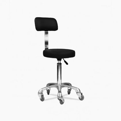 Stool with Back Rest Aluminium Base