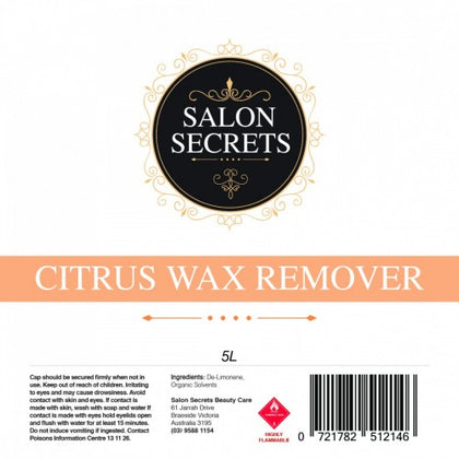 Salon Secrets Citrus Wax Remover 5 Litre